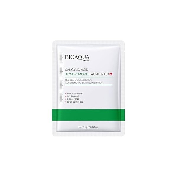 Masque Facial À Lacide Salicylique + Sérum Contre Lacné À Lacide Salicylique, Masque Nettoyant Pour Le Visage, 6 Pièces Ma