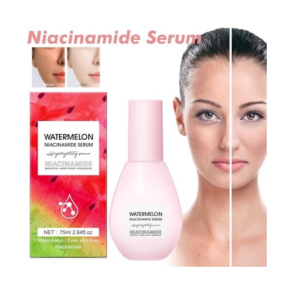 2Pc Watermelon Face Serum,Sérum Hydratant à La Niacinamide Pastèque,Pastèque Nicotinamide Sérum,Watermelon Hydrating Sérum,Me