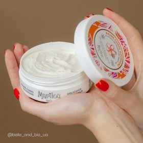 Marilou Bio - Gamme Monoï - Baume Corps Gourmand à LHuile de Monoï de Tahiti - Pot de 150 ml - un Délicieux Moment d’Évasion