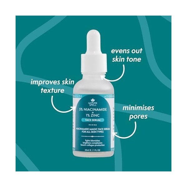 Nature Spell 5% Niacinamide + 1% Zinc - Sérum Magique Visage Niacinamide 30ml