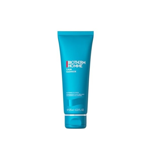 BIOTHERM HOMME - T-Pur Nettoyant Visage Homme à lArgile - Anti-Sébum - Purifie & Matifie - Peaux Mixtes à Grasses - 125ml