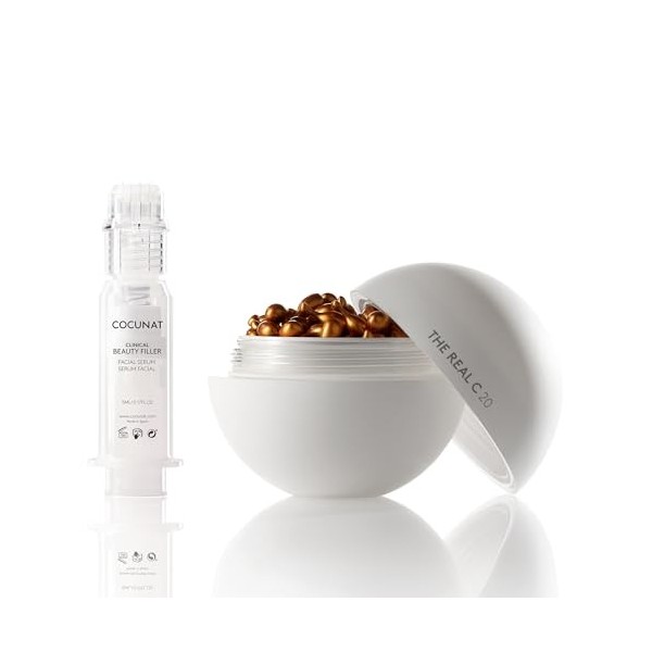 COCUNAT - Clinical Beauty Filler + The Real C - Traitement Anti-âge Intégral - Action Anti-Rides Puissante - Réduit les Imper