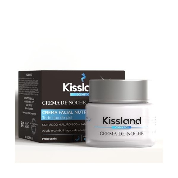 Creme Hydratante Visage de Nuit à Lacide Hyaluronique Pur + Panthénol Provitamine B5 50 ml - Creme Visage Femme pour les S