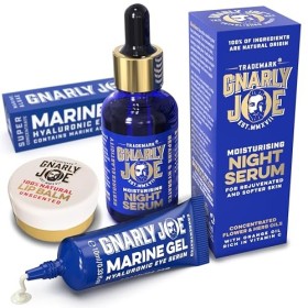 Gnarly Joe Soin complet du visage Coffret cadeau pour homme Sérum de nuit 30 ml et sérum contour des yeux gel marin 10 ml