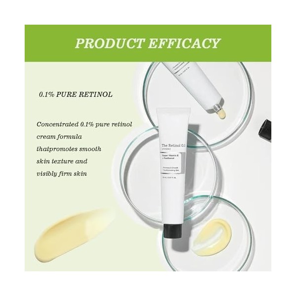 Creme Hydratante Visage, Creme Anti Rides Femme avec Retinol Donne à la Peau Aspect Plus Lisse et Plus Éclatant, Creme Eclair