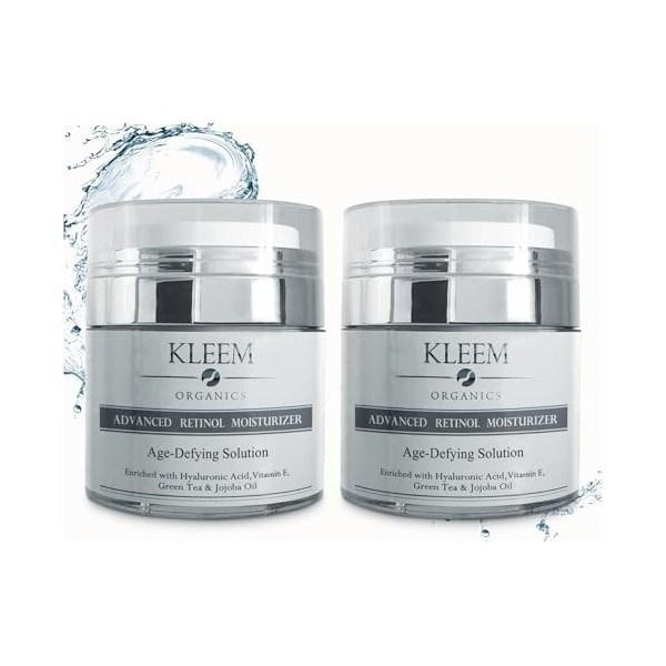 Advanced Anti Aging Retinol Cream Twin Set for Women & Men - With Retinol, Hyaluronic Acid & Vitamin E - Anti Aging Treatment