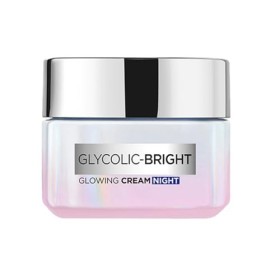 LOreal Paris Glycolic Bright Glowing Night Cream, 15ml |Overnight Brightening Cream with Glycolic Acid that Visbily Minimize