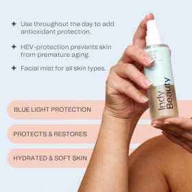 Antioxidant Hydrating Face Mist - Hyaluronic Acid & Vitamin C - Makeup Setting Spray & Cooling Spray Facial Mist - Blue Light