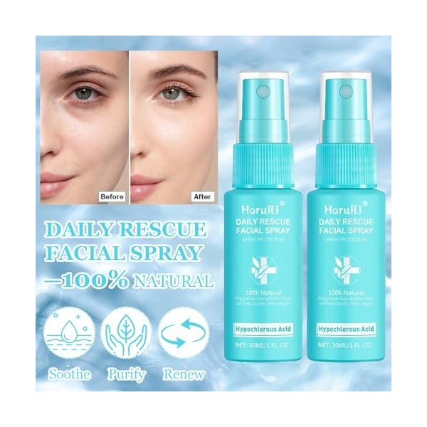 Horuili® Vaporisateur visage, Brouillard visage apaisant, Brouillard visage, Eau nettoyante pour le visage, Hydratant,Brume h