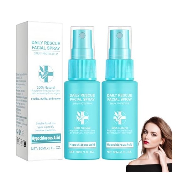 2pcs Hypochlorous Acid Spray, 30ml* 2 Spray Apaiser Acide Hypochloreux Pour Le Visage, Skin Renew Toner Visage Spray, Spray H
