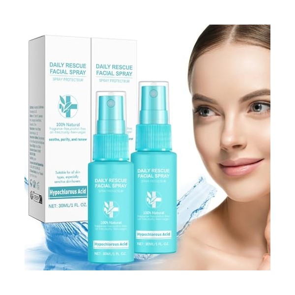 TZQFROCE Hypochlorous Acid Spray Lot de 2 sprays dacide hypochloreux pour le visage et la peau Hydratant Visage Brume Spray