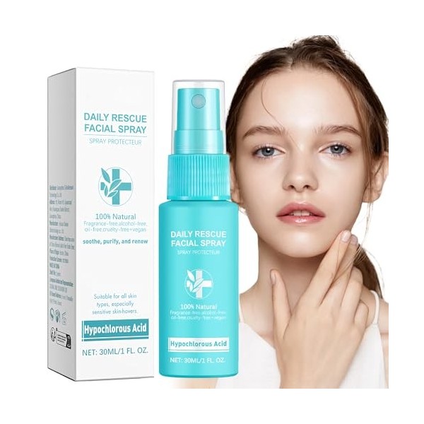 Spray dacide hypochloreux, spray facial à lacide hypochloreux, spray facial apaisant et hydratant, peut être utilisé pour l