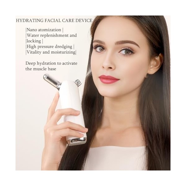 Mini vaporisateur facial portable rechargeable haute pression pour le visage, maquillage quotidien, soins de la peau blanc 