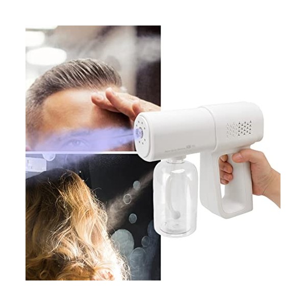 Nano Pistolet Pulvérisateur 380 ML Pulvérisateur Hydratant pour Cheveux Portable Pulvérisateur à Vapeur de Coiffure Rechargea
