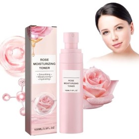 Spray À Leau De Rose, Eau Florale De Rose, Brume Apaisante Dhydrolat Facial à la Rose, Traitement pour peau Irritée et Acné
