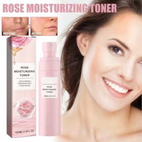 Spray À Leau De Rose, Eau Florale De Rose, Brume Apaisante Dhydrolat Facial à la Rose, Traitement pour peau Irritée et Acné