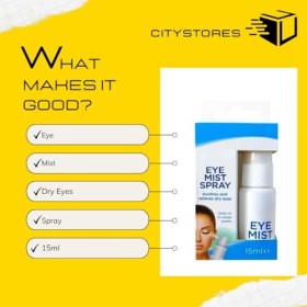 Citystores® Brume sèche pour les yeux secs 15 ml à action rapide, spray rafraîchissant pour les yeux fatigués et secs, brume 