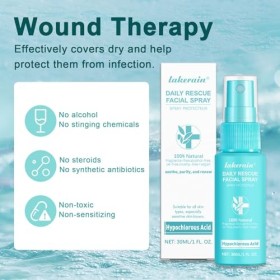 Spray à lacide hypochloreux pour le visage, spray facial de sauvetage quotidien, 30 ml, spray apaisant pour le visage, brume