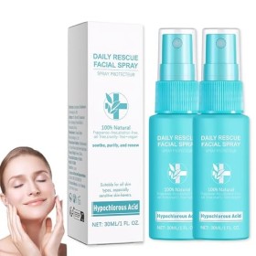 Lot de 2 sprays dacide hypochloreux pour le visage avec acide hypochloreux pur, acide hypochloreux, spray hydratant pour le 