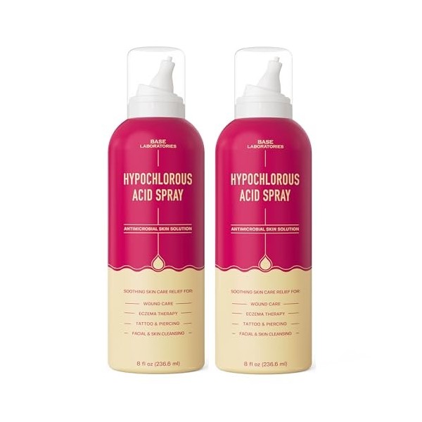 BASE LABORATORIES Pulvérisation Acide Hypochloreux - Cicatrisation De La Peau Pour Les Plaies - Solution Pour Le Soin Des Pla