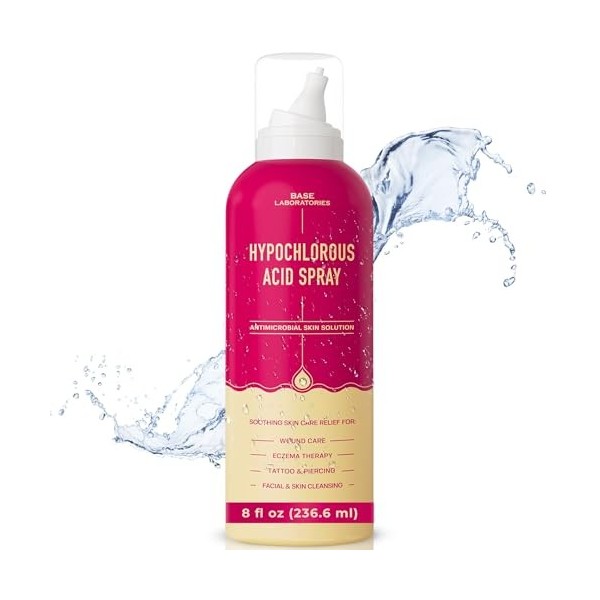 BASE LABORATORIES Pulvérisation Acide Hypochloreux - Cicatrisation De La Peau Pour Les Plaies - Solution Pour Le Soin Des Pla...