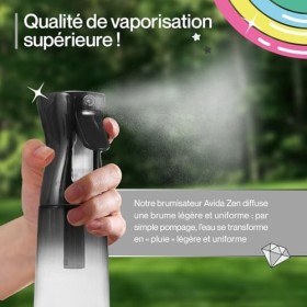 AVIDA ZEN Brumisateur Rechargeable Eau 200ml - Brumisateur de Poche Visage - Vaporisateur d’eau multifonctionnel : Parfums Am