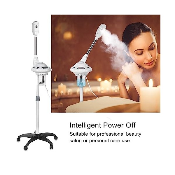 Vapeur facial avec move The Scroll Wheel, Nano Ion Steamer, sauna chaud avec bras stérile Rocker pour la maison, le salon de 