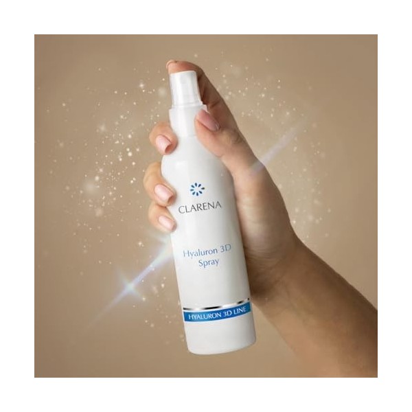Clarena Spray pour le corps à lacide hyaluronique 3D - 250 ml - Eau thermale avec acide hyaluronique - Eau micellaire - Brum