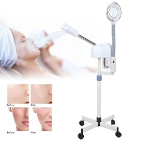 Vapeur Facial 2 En 1, Lampadaire LED En Forme de Loupe 5 Fois, Adapté Au Salon et à La Maison, Humidificateur de Spa Multifon