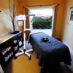 2 en 1 Sauna Facial Vapeur Vaporisateur Facial Paquebot avec 3 x lED Lampe Loupe, Chaud Brouillard Humidificateur Thermal Spa