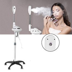 Appareil vapeur facial 750 W avec cinq étoiles, base stable et design à levier basculant, hauteur réglable