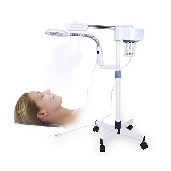 Ejoyous Vapeur 2 en 1 pour le visage - LED - 5 x - Pour sauna facial - Grossissement - Humidificateur avec lampe pour le visa