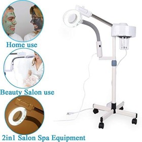 Ejoyous Vapeur 2 en 1 pour le visage - LED - 5 x - Pour sauna facial - Grossissement - Humidificateur avec lampe pour le visa