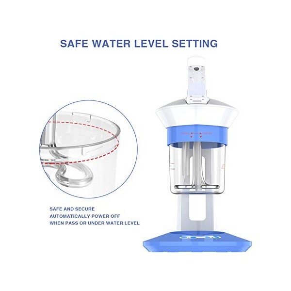 Vapeur Faciale Portable avec Vapeur Ionique, Nettoyage en Profondeur, Hydratant, Contrôle de Lhuile, Rotation à 360°, Humidi