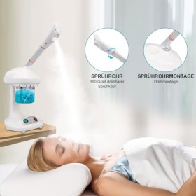 Visage Sauna Facial Face Face Vapeur Ion Sparyer Portable Desktop Facial 360 ° Machine À Vapeur pour Le Visage Soins Personne