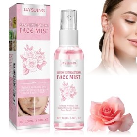 Eau de Rose Bio 100ml Extraits Naturels de Plantes Eau de Rose Visage Lotion Tonique Hydratante et Purifiante Cadeau pour ann