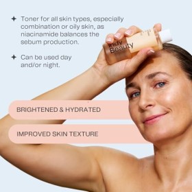 Brightening Face Toner - 4% Niacinamide, Hyaluronic Acid & Kombucha - Hydrate & Target Pores - Non Greasy Glow On Toner for F