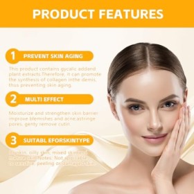 ACWOO Tonique à lacide glycolique 7%, Acide Glycolique Tonique 240ML, Glycolic Acid Toning Resurfacing Solution, Améliorer L