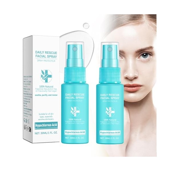 Hypochlorous Acid Spray, Spray Apaiser Acide Hypochloreux pour le Visage, Pulvérisation Apaisant et Purifier, Skin Renew Tone