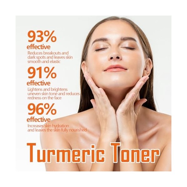 Tkekruh 2PC Turmeric Toner au Curcuma 100ml, Toners au Curcuma, Tonique Exfoliant pour le Visage Turmeric Dark Spot Corrector