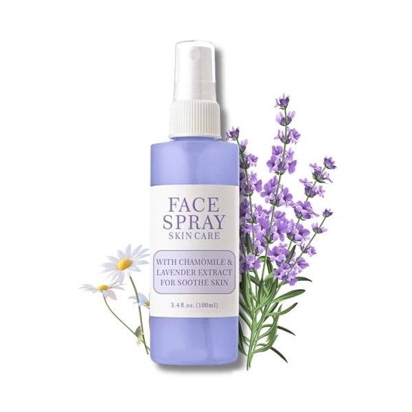 Brume hydratante pour le visage à la lavande et au chrysanthème, tonifiant pour le visage à la lavande pour peaux sèches, spr