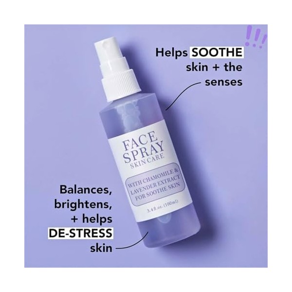 Brume hydratante pour le visage à la lavande et au chrysanthème, tonifiant pour le visage à la lavande pour peaux sèches, spr