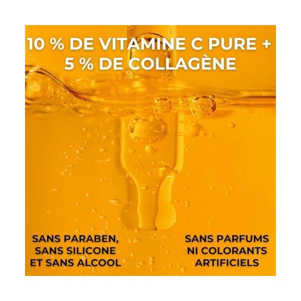 RENORA Tonique éclaircissant antioxydant avec vitamine C, collagène, acide hyaluronique, centella asiatique, aloe vera, caféi