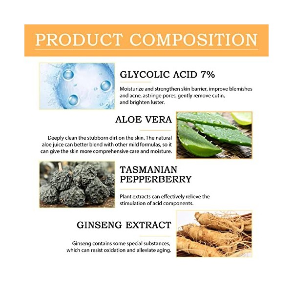 Solution Tonifiante À L’Acide Glycolique 7%,Glycolic Acid 7% Toning Resurfacing Solution,Acide Glycolique 7% Tonique,Glycolic