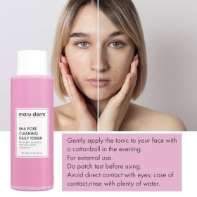 Maruderm Tonique BHA 2% Quotidien Nettoyant Les Pores - Exfoliant à lAcide Salicylique, Exfoliant Visage Doux pour Points No