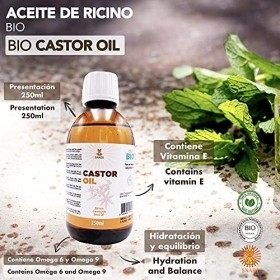 250 ml - Huile de ricin BIO Pur + pressée à froid. Huile de ricin antioxydante, anti-âge. Huile corporelle hydratante Huile p