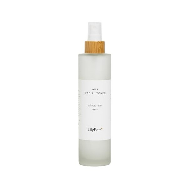 LilyBee - AHA Facial Toner, 120 ml - Mélange liquide de cinq extraits botaniques - Réhydrate votre peau fatiguée