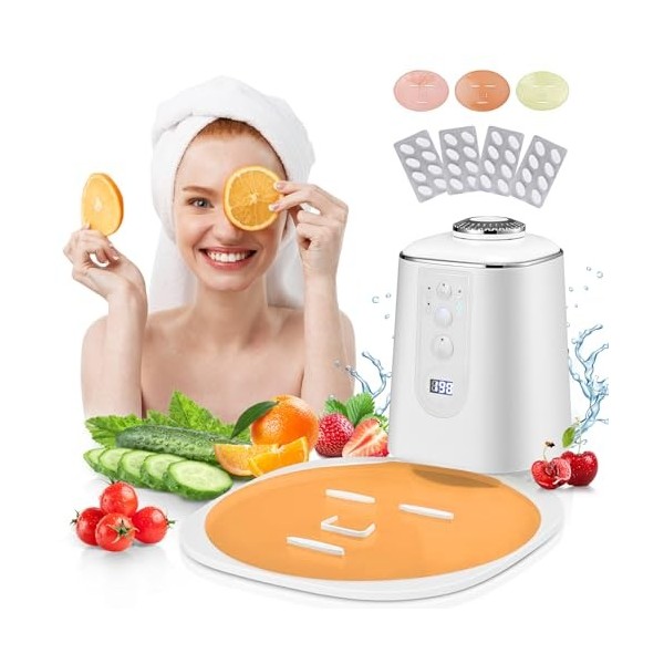 Kidken Machine a Masque Visage, Masques pour le Visage avec 32 Pièces de Collagène, Masques pour le Visage de Légumes de Frui