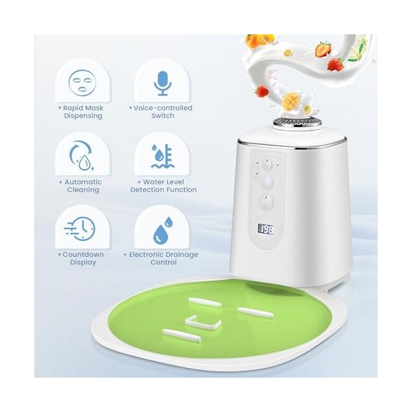 Kidken Machine a Masque Visage, Masques pour le Visage avec 32 Pièces de Collagène, Masques pour le Visage de Légumes de Frui