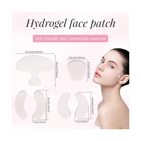 QOMJUFA 6 Pièces Patch Visage,Patchs soin du visage, Patchs Réutilisables, Design Doux et Respectueux de la Peau et Lavable,p